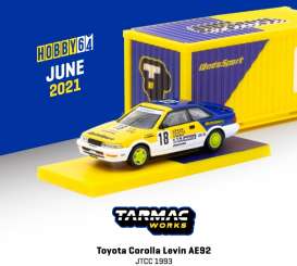 Toyota  - Corolla yellow/blue - 1:64 - Tarmac - T64-036-93JTC18 - TC-T64-036-93JTC18 | Toms Modelautos