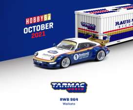 Porsche  - RWB 964 white/blue - 1:64 - Tarmac - T64-037-WKT - TC-T64-037WKT | Toms Modelautos