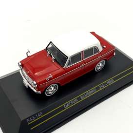 Datsun  - Bluebird 310 1959 red/white - 1:43 - First 43 - F43140 - F43-140 | Toms Modelautos