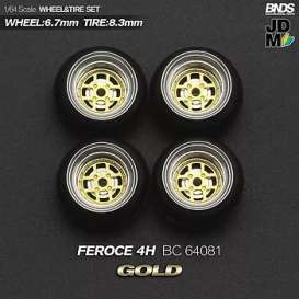 Wheels &amp; tires Rims & tires - 2021 gold/chrome - 1:64 - Mot Hobby - BC64081 - MotBC64081 | Toms Modelautos
