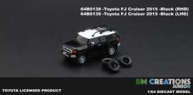 Toyota  - FJ Cruiser 2015 black/white - 1:64 - BM Creations - 64B0138 - BM64B0138rhd | Toms Modelautos