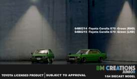 Toyota  - Corolla E70 green - 1:64 - BM Creations - 64B0215 - BM64B0215LHD | Toms Modelautos