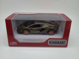 Lamborghini  - Sian 2021 green-gold - 1:36 - Kinsmart - 54031W - KT5431Wgd | Toms Modelautos