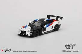 BMW  - M4 GT3 2021 white/black/blue/red - 1:64 - Mini GT - 00347-L - MGT00347lhd | Toms Modelautos