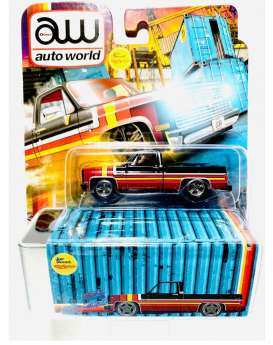Chevrolet  - C10 Cheyenne Pick-up Truck 1981 black/red - 1:64 - Auto World - cp7825 - awcp7825 | Toms Modelautos