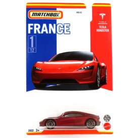 Tesla  - Roadster matt red metallic - 1:64 - Matchbox - HFH68 - MBHFH68 | Toms Modelautos
