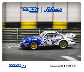 Porsche  - 911 RSR 3.8 1993 blue/white - 1:64 - Tarmac - T64S-003-93SPA - TC-T64S003-93SPA | Toms Modelautos