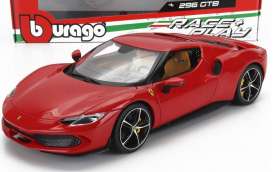 Ferrari  - 296 GTB Hybrid 830HP V6 2021 red - 1:18 - Bburago - 16018CAR - bura16018car | Toms Modelautos