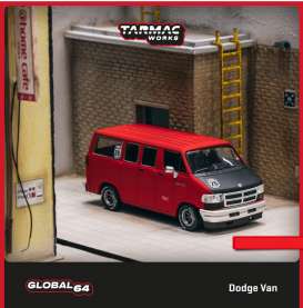 Dodge  - Van red - 1:64 - Tarmac - T64G-TL032-RE - TC-T64GTL032RE | Toms Modelautos