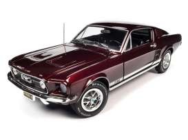 Ford  - Mustang 2+2 GT 1967 burgundy - 1:18 - Auto World - AMM1309 - AMM1309 | Toms Modelautos