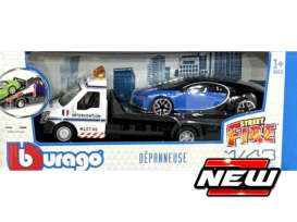 Bugatti  - Chiron blue/black/white - 1:43 - Bburago - 31400-02 - bura31400-02 | Toms Modelautos